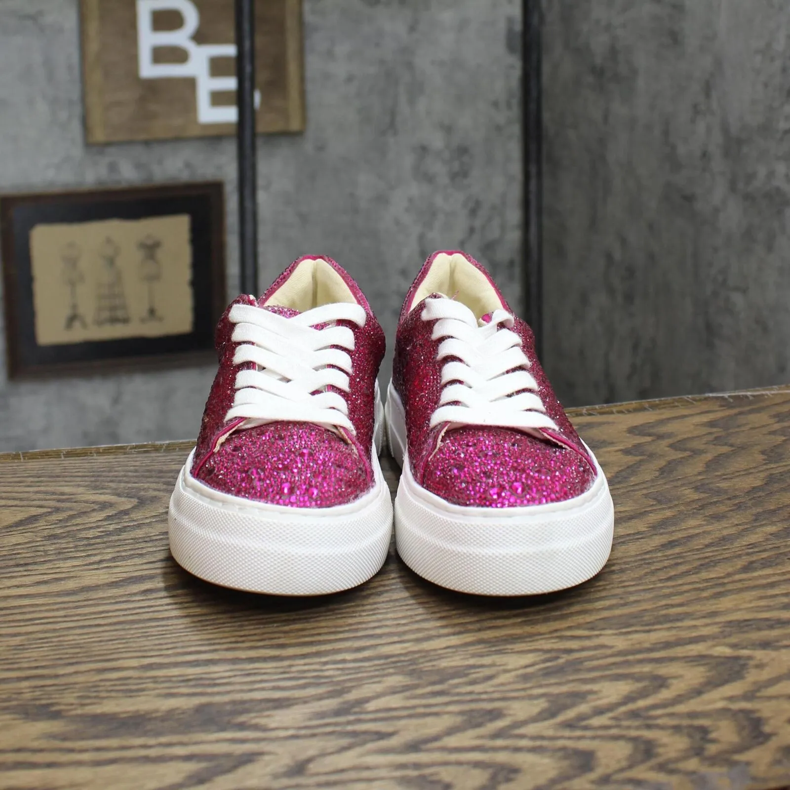 Betsey Johnson Women's Sidny Sneakers Women's Shoes SB-SIDNY Fuschia Pink 6M