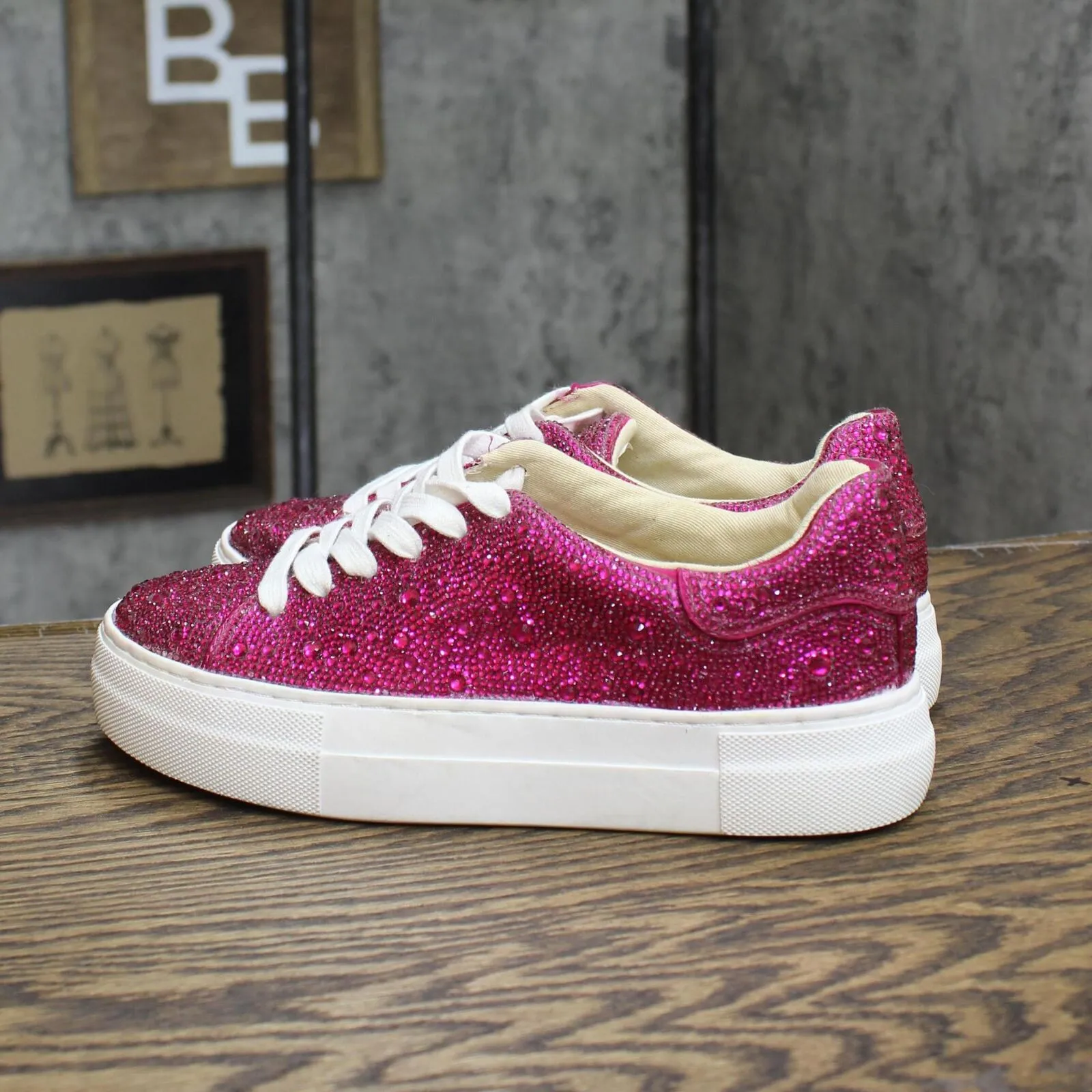 Betsey Johnson Women's Sidny Sneakers Women's Shoes SB-SIDNY Fuschia Pink 6M