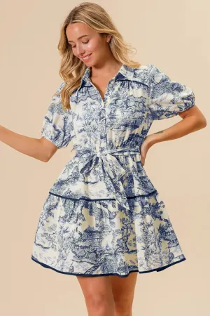 BiBi Woven Printed Tiered Dress