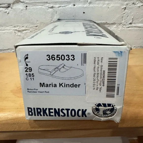 Birkenstock Kids Maria, BF Reindeer Heart Red, 29 EU, 11 US