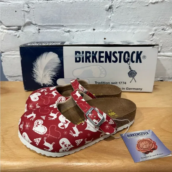 Birkenstock Kids Maria, BF Reindeer Heart Red, 29 EU, 11 US