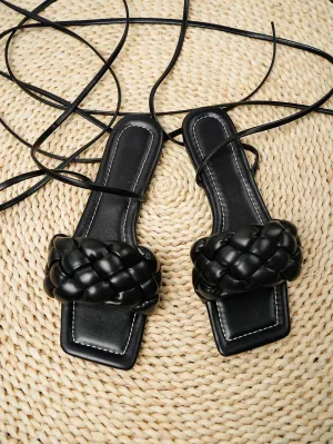 Black Braided Upper Gladiator