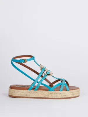 Blue Espadrille Gladiator Sandals