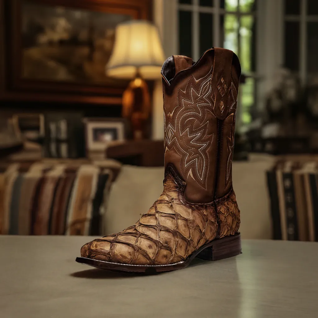 Botas Vaqueras Rodeo Exoticas de Pirarucu Fish Original para Hombre 'Rodeo Cartie' - ID: 761OR