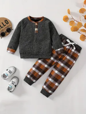 Boys Pullover Sweatshirt & Matching Jogger Pants For Fall Winter New Kids Clothes Baby Clothes