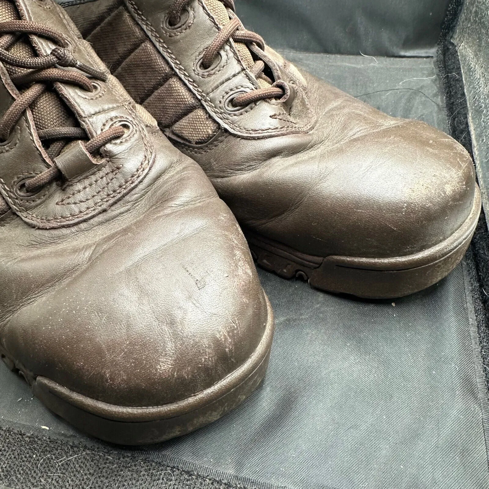 British Army Brown Leather High Top Combat Boots - Size EU 46 - UK 11M