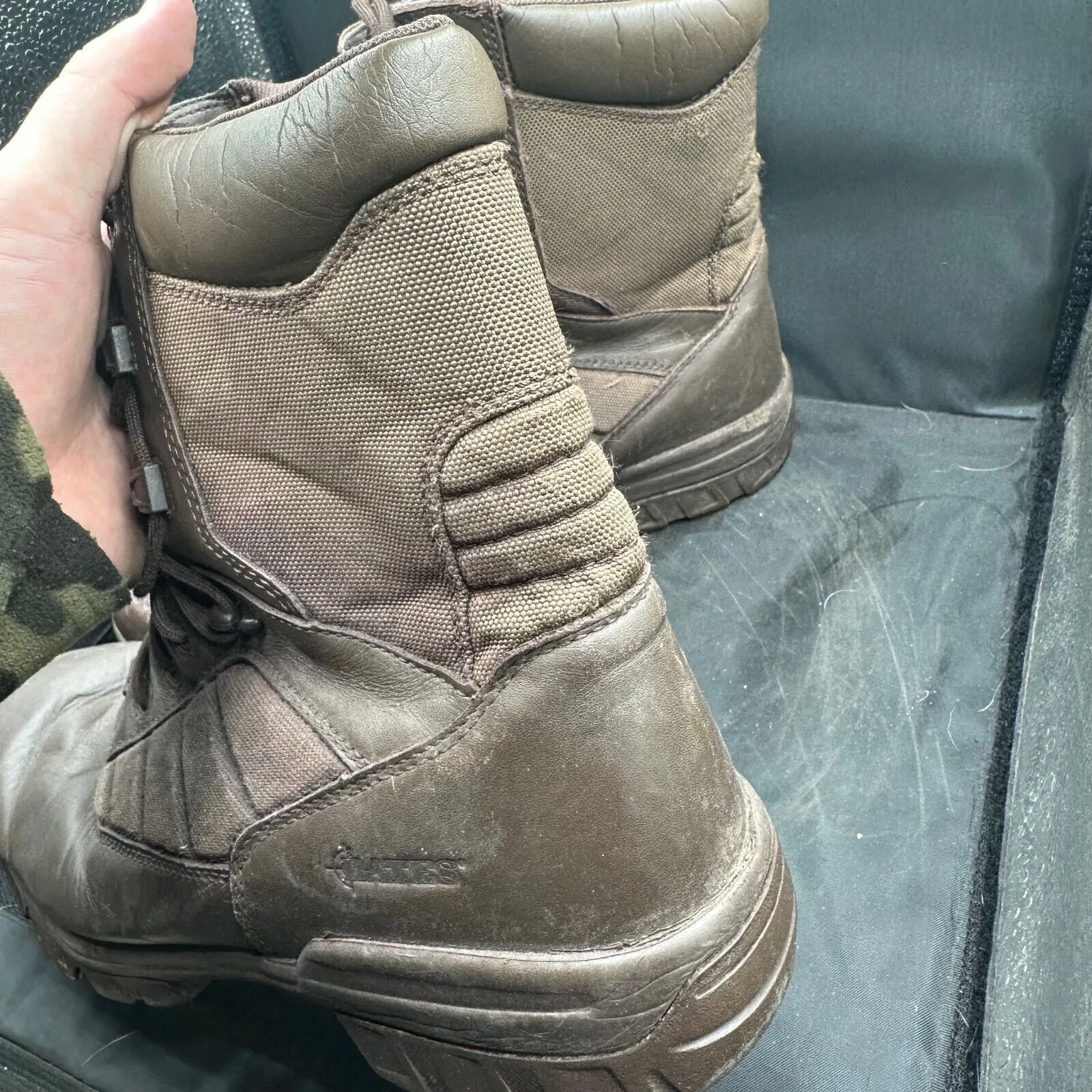 British Army Brown Leather High Top Combat Boots - Size EU 46 - UK 11M