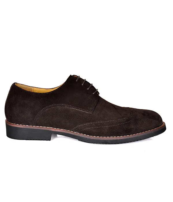 Brogues Derby Coffee Suede Shoes