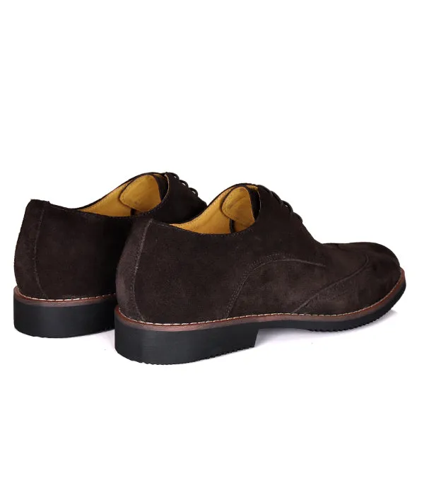 Brogues Derby Coffee Suede Shoes