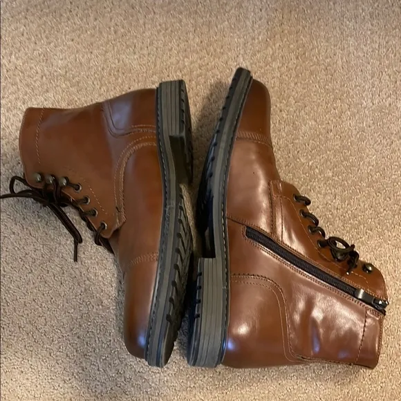 Bruno Marc NY “Philly” Synthetic Leather Brown Boots