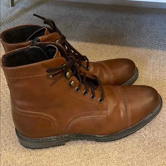Bruno Marc NY “Philly” Synthetic Leather Brown Boots