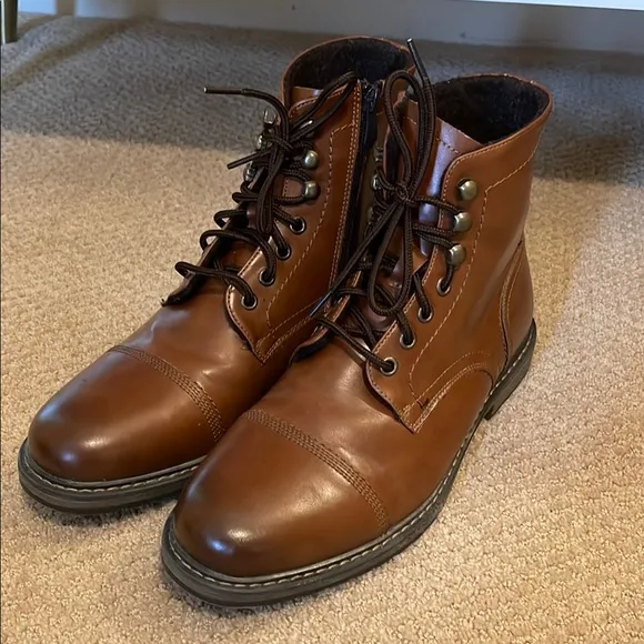 Bruno Marc NY “Philly” Synthetic Leather Brown Boots
