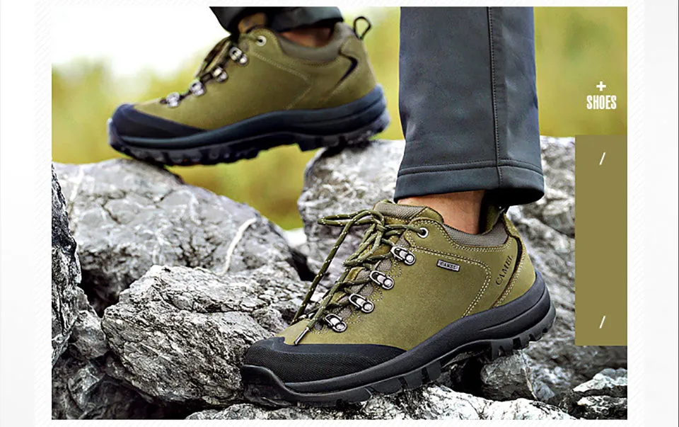 CAMEL Hommes Femmes Randonnée En Plein Air Chaussures En Cuir Antidérapant Respirant Escalade Trekking Randonnée Sneakers