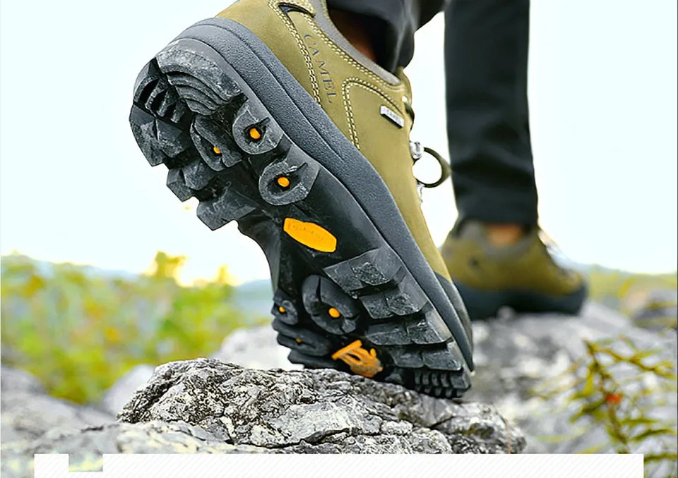 CAMEL Hommes Femmes Randonnée En Plein Air Chaussures En Cuir Antidérapant Respirant Escalade Trekking Randonnée Sneakers
