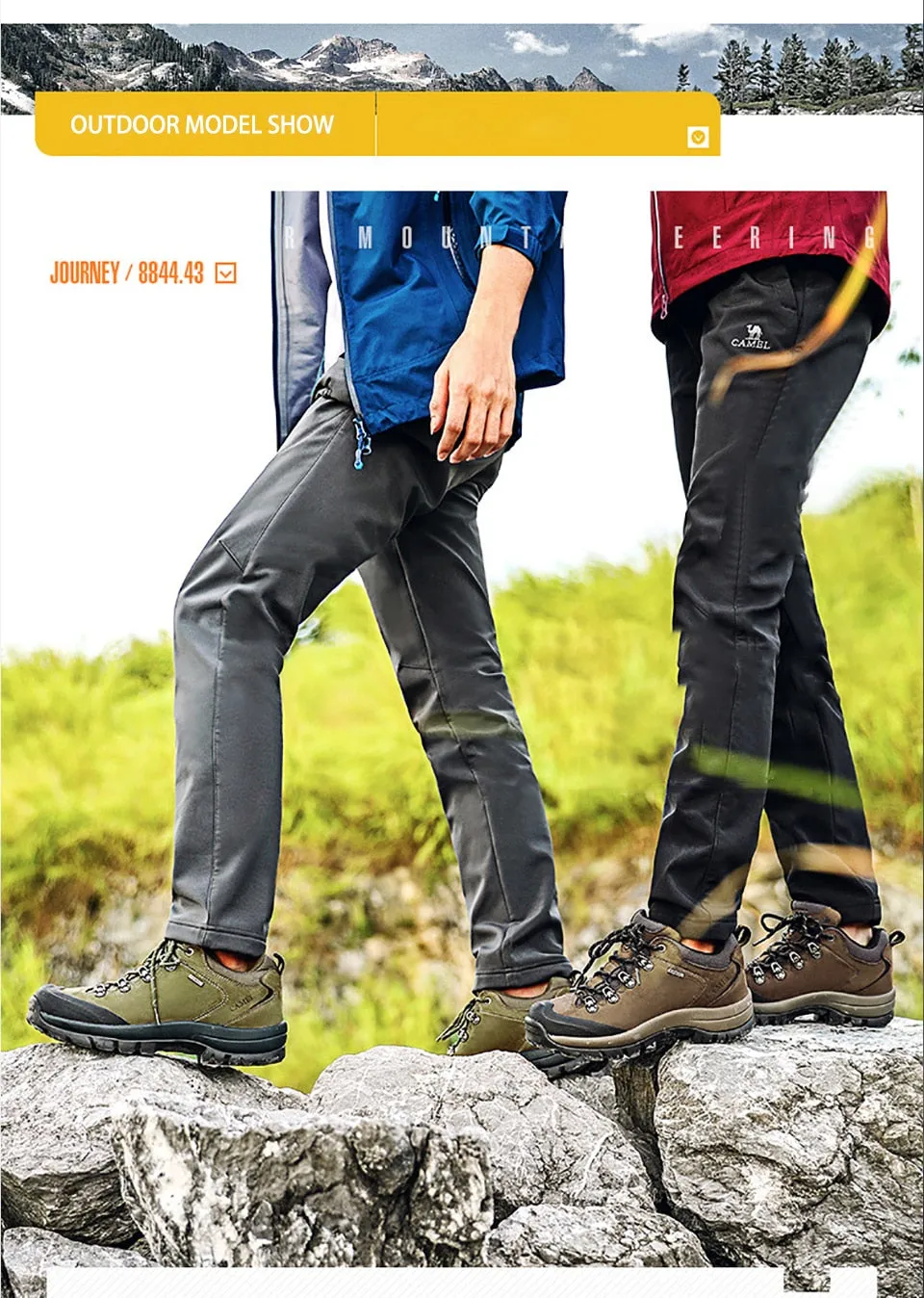 CAMEL Hommes Femmes Randonnée En Plein Air Chaussures En Cuir Antidérapant Respirant Escalade Trekking Randonnée Sneakers