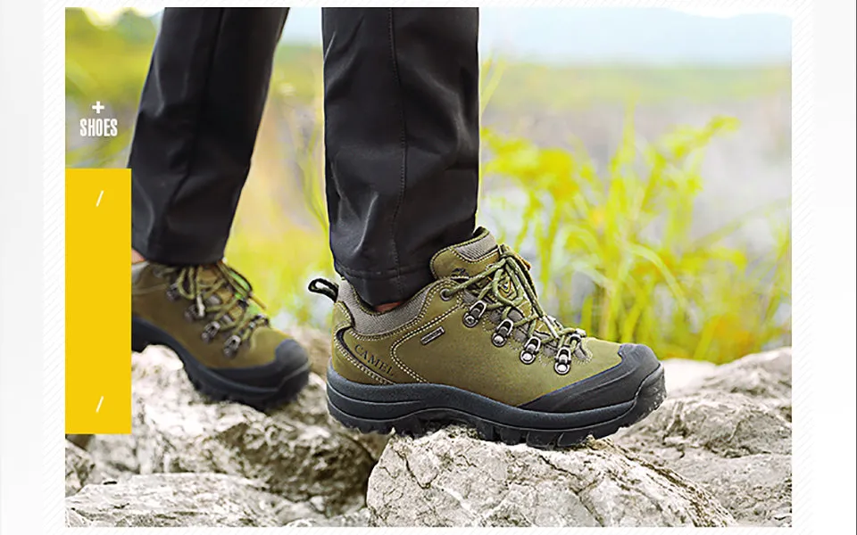 CAMEL Hommes Femmes Randonnée En Plein Air Chaussures En Cuir Antidérapant Respirant Escalade Trekking Randonnée Sneakers