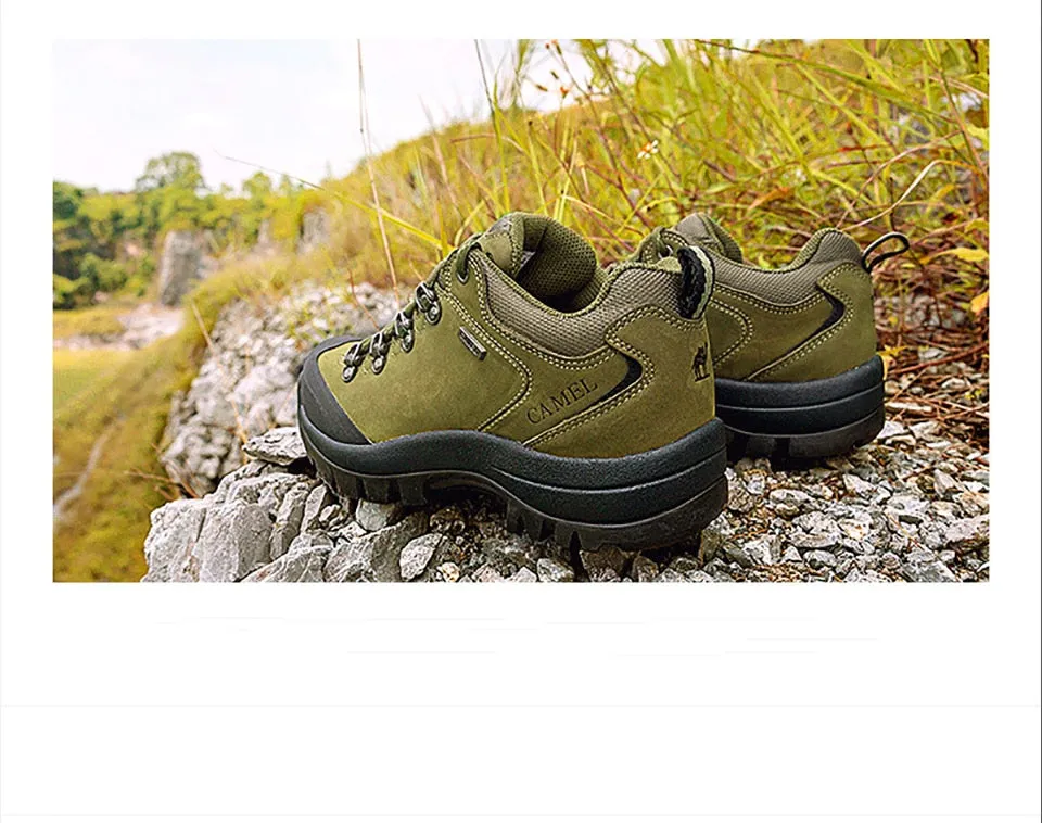 CAMEL Hommes Femmes Randonnée En Plein Air Chaussures En Cuir Antidérapant Respirant Escalade Trekking Randonnée Sneakers