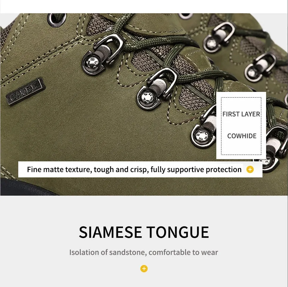 CAMEL Hommes Femmes Randonnée En Plein Air Chaussures En Cuir Antidérapant Respirant Escalade Trekking Randonnée Sneakers
