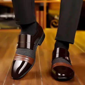 Classic Business Dress Men Shoes Formal Slip On Dress Shoes Mens Oxfords Footwear Elegent Leather Shoes For Men Loafers Wine Red
