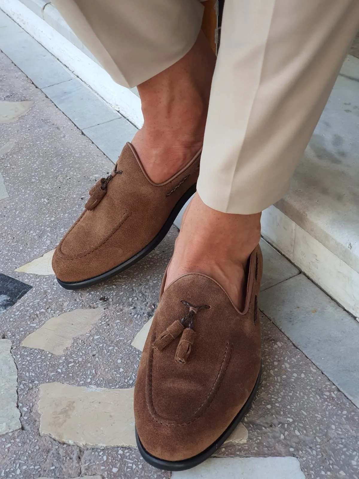 Cole Brown Suede Tassel Loafers - Elegant Comfort for Every Occasion