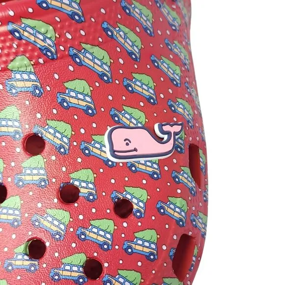 Crocs Classic Clogs Men 9 Women 11 Slip On Holiday Vineyard Vines Christmas Tree