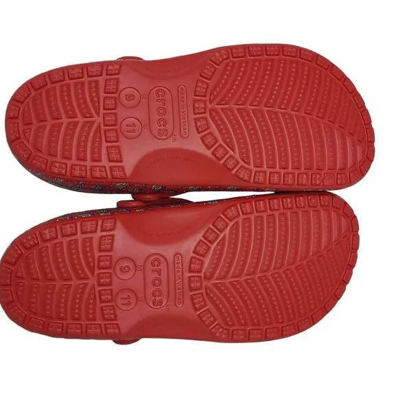 Crocs Classic Clogs Men 9 Women 11 Slip On Holiday Vineyard Vines Christmas Tree