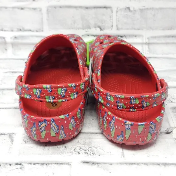 Crocs Classic Clogs Sz 11 Slip On Holiday Vineyard Vines Christmas Trees Jibbitz