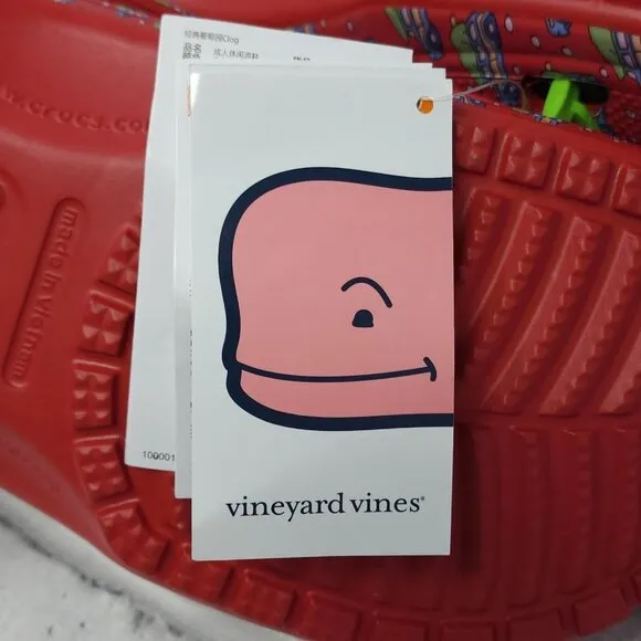 Crocs Classic Clogs Sz 11 Slip On Holiday Vineyard Vines Christmas Trees Jibbitz