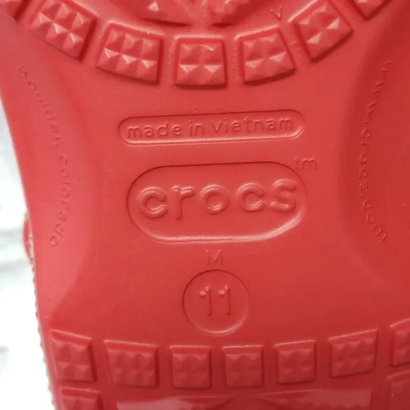Crocs Classic Clogs Sz 11 Slip On Holiday Vineyard Vines Christmas Trees Jibbitz