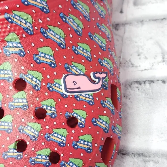 Crocs Classic Clogs Sz 11 Slip On Holiday Vineyard Vines Christmas Trees Jibbitz