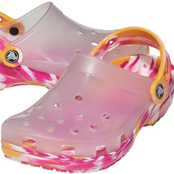 Crocs Unisex Adult Classic Translucent Marbled Clog Sizes 11/ 12 M