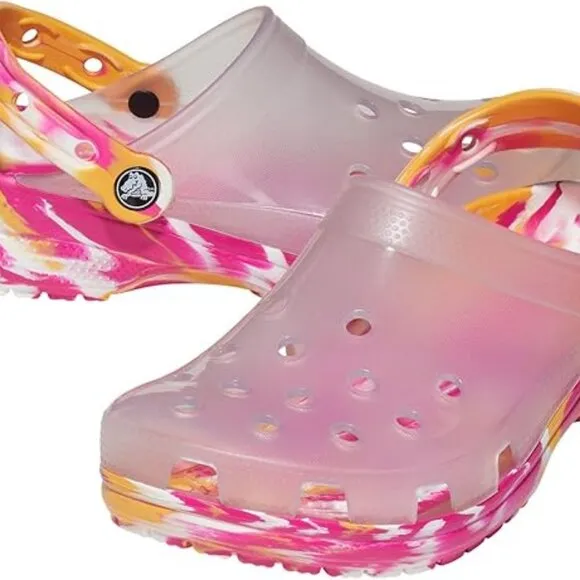 Crocs Unisex Adult Classic Translucent Marbled Clog Sizes 11/ 12 M