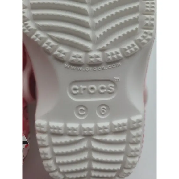 Crocs X Sanrio Hello Kitty Red Kid's Size C6 Classic Clog Slip On 210577-90H New