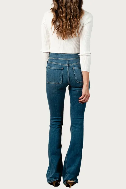 CUTOUT RIBBED STRETCH-KNIT TOP