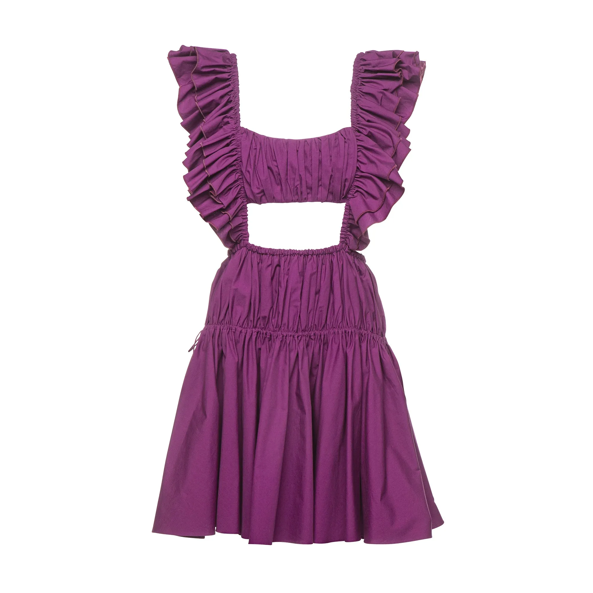 Dahlia Ruched Mini Dress in Grape
