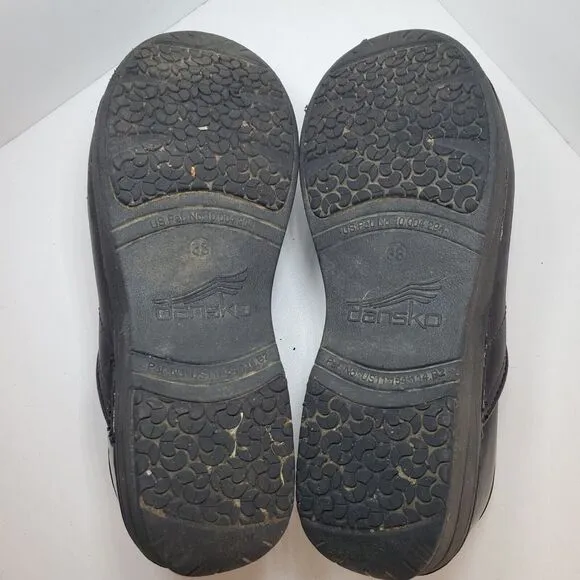 Dansko Professional XP 2.0 Women's Black Leather Clogs Size EU 38/US 7.5-8