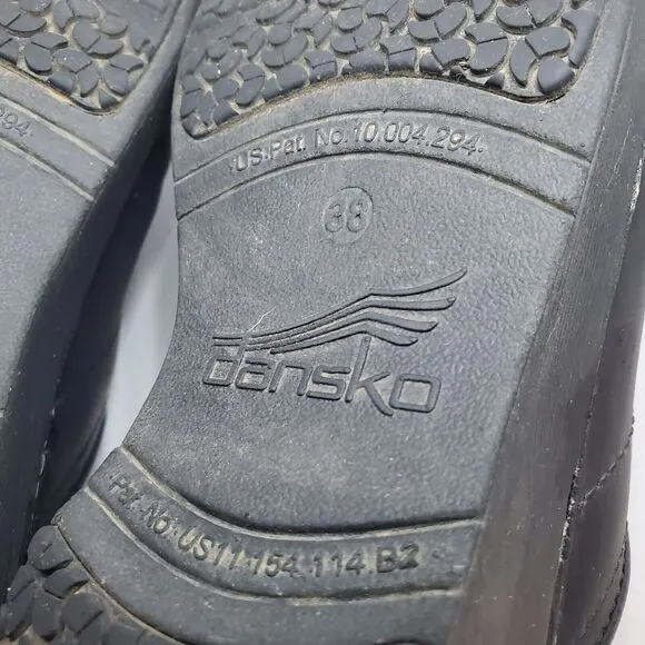 Dansko Professional XP 2.0 Women's Black Leather Clogs Size EU 38/US 7.5-8