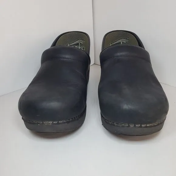 Dansko Professional XP 2.0 Women's Black Leather Clogs Size EU 38/US 7.5-8