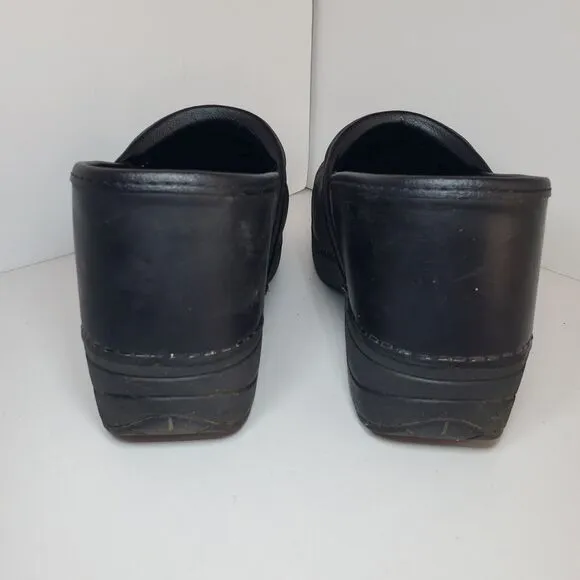 Dansko Professional XP 2.0 Women's Black Leather Clogs Size EU 38/US 7.5-8