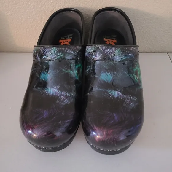dansko XP professional patent leather multicolor clogs fireworks size 41 US 10.5