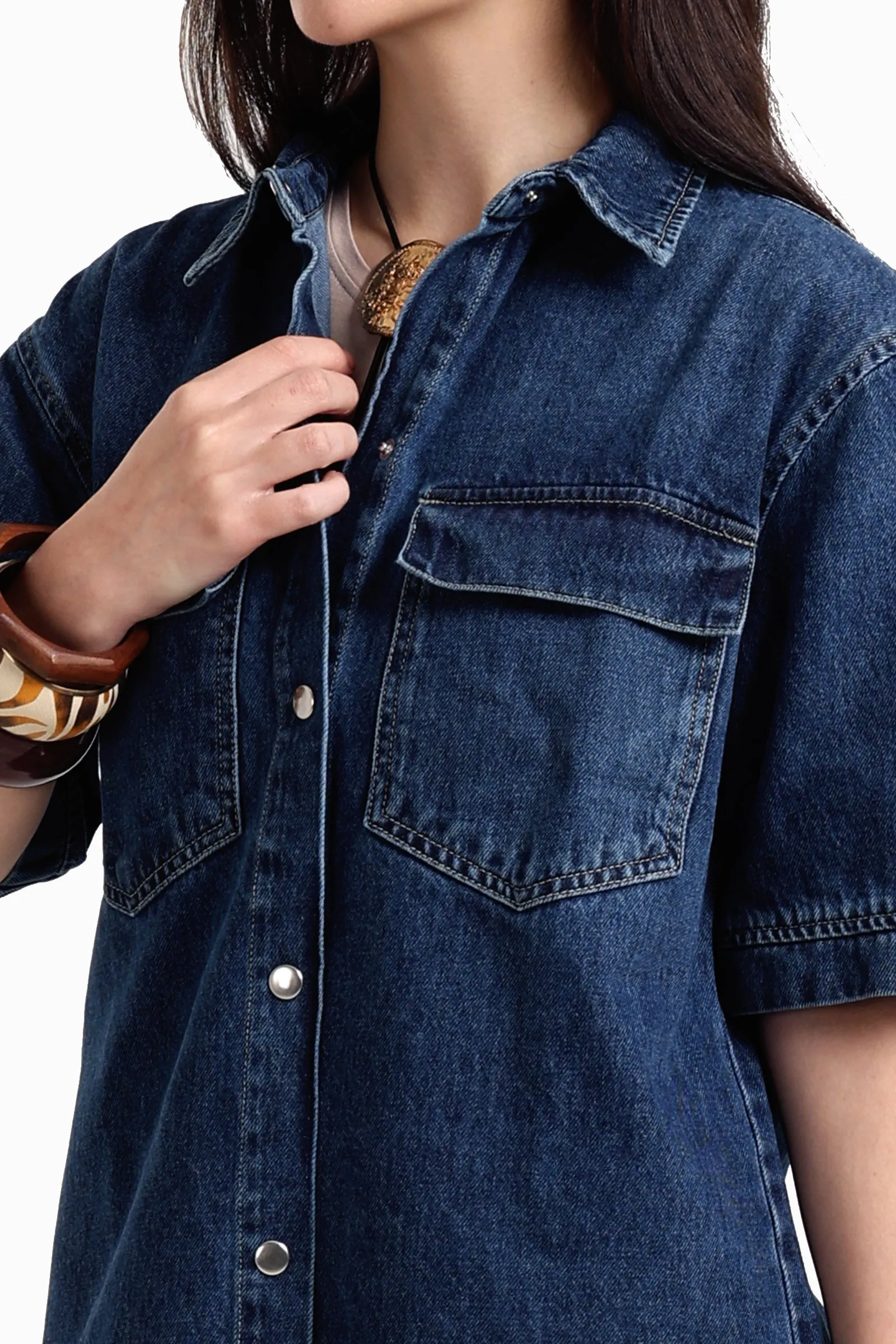 Denim Shirt With Pockets