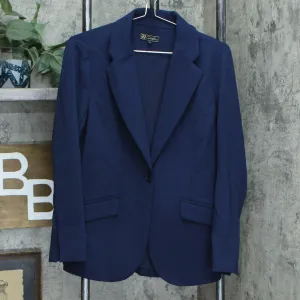 DG2 by Diane Gilman Women's Stretch Crepe Blazer Navy Small