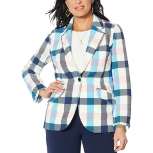 DG2 by Diane Gilman Women's Stretch Crepe Printed Blazer
