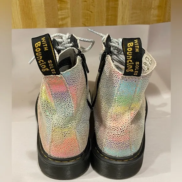 Dr Martens 1460 Pascal J Rainbow Iridescent Boots Kids Youth