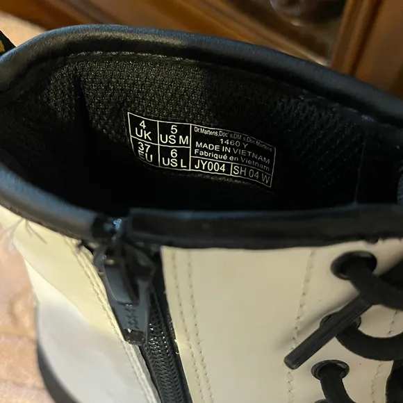 Dr. Martens Big Girl Boots- White size6 us L