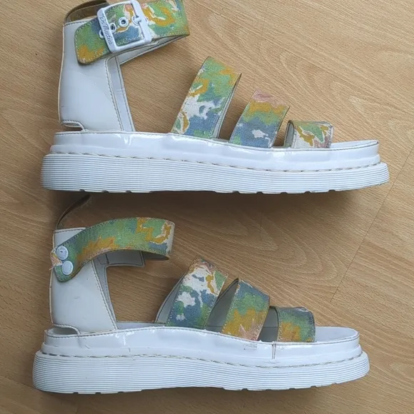 Dr Martens Clarissa ll Platform Chunky Gladiator Strapy Tie Dye Sz 9 Sandals
