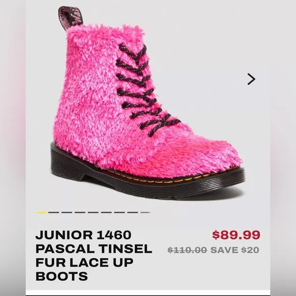 Dr. Martens Pink Fuzzy Boots