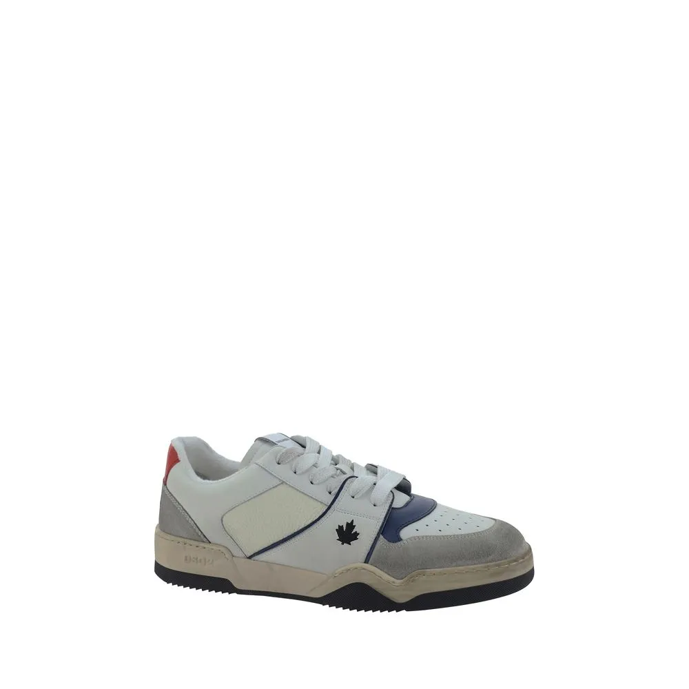 Dsquared2 Men Gray Sneakers Leather Patch Athletic Flat Trainer Shoes Size EU 45