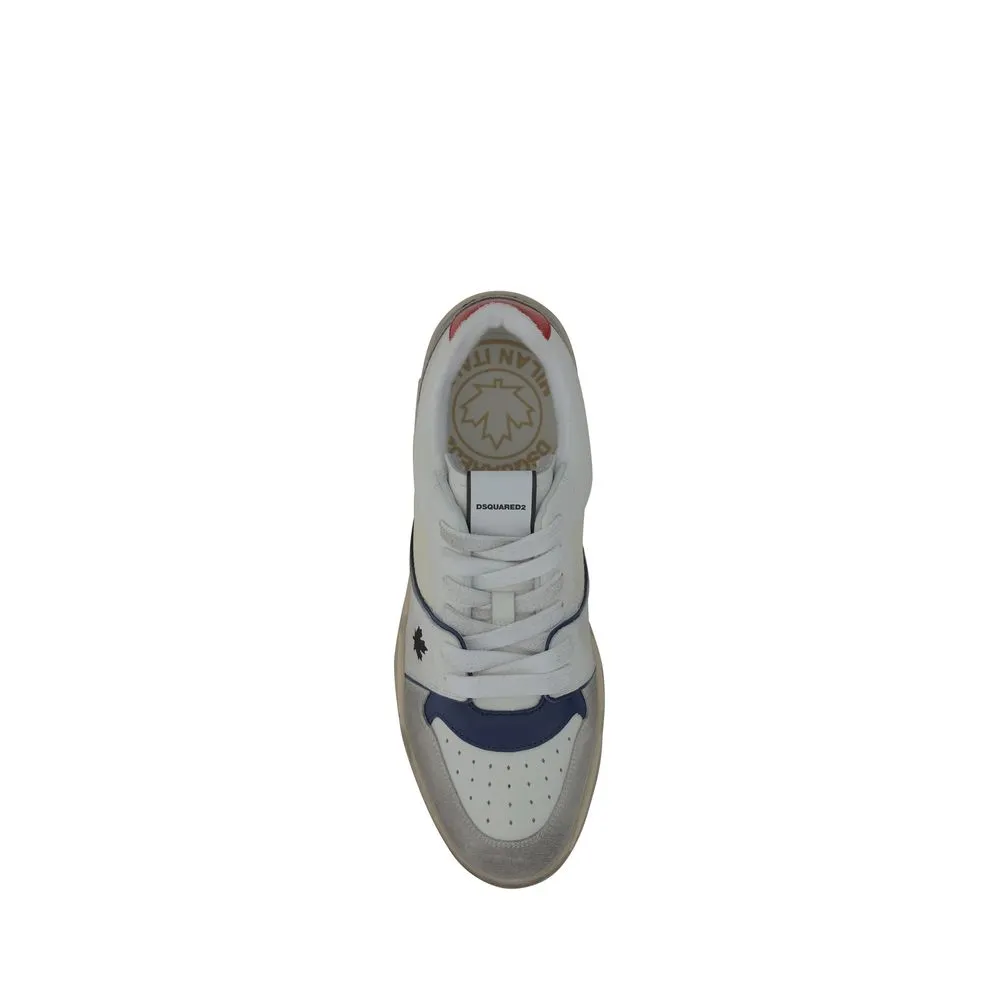 Dsquared2 Men Gray Sneakers Leather Patch Athletic Flat Trainer Shoes Size EU 45