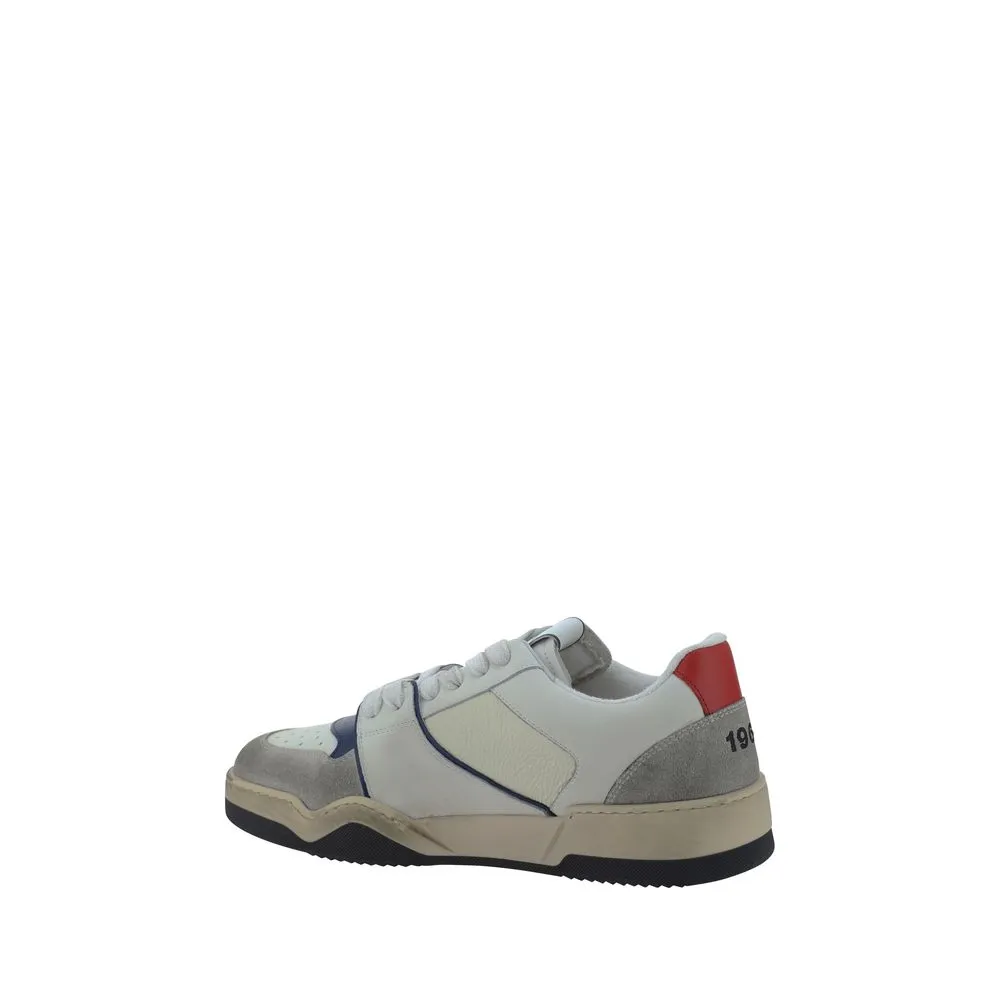 Dsquared2 Men Gray Sneakers Leather Patch Athletic Flat Trainer Shoes Size EU 45